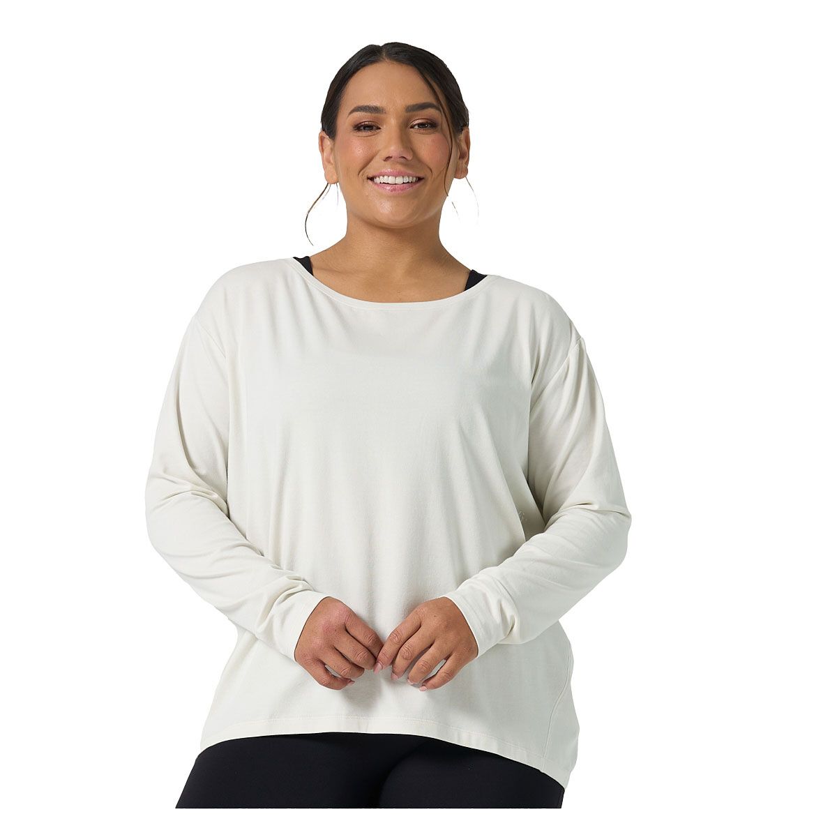 Ell/Voo Womens Juni Long Sleeve Tee - Off White slider