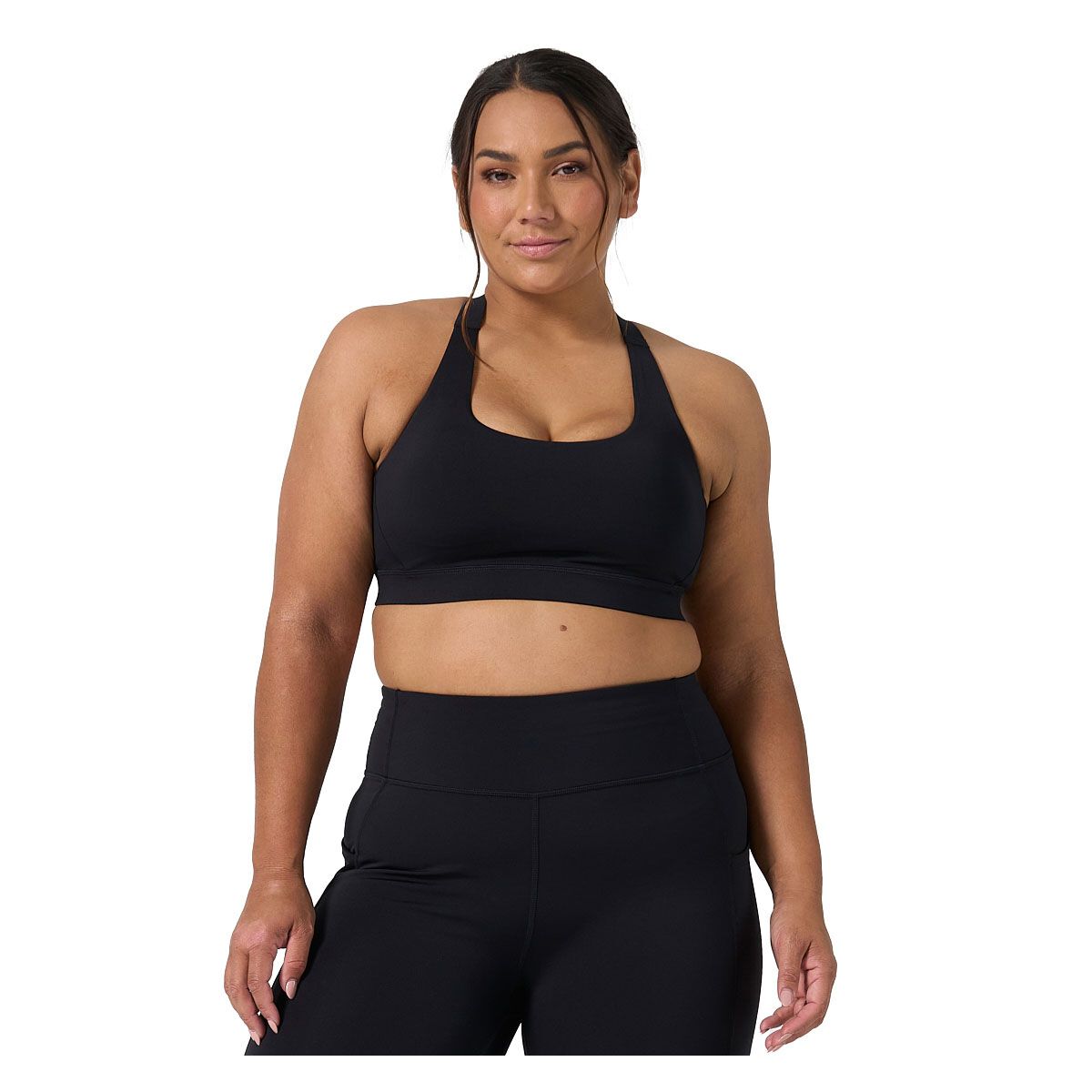 Ell/Voo Womens Kara Crop Sports Bra - Blue/Grey slider