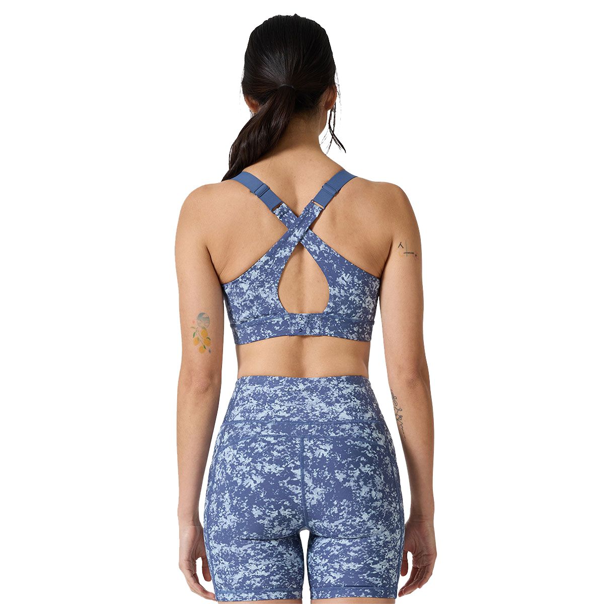 Ell/Voo Womens Kara Crop Sports Bra - Blue/Grey slider