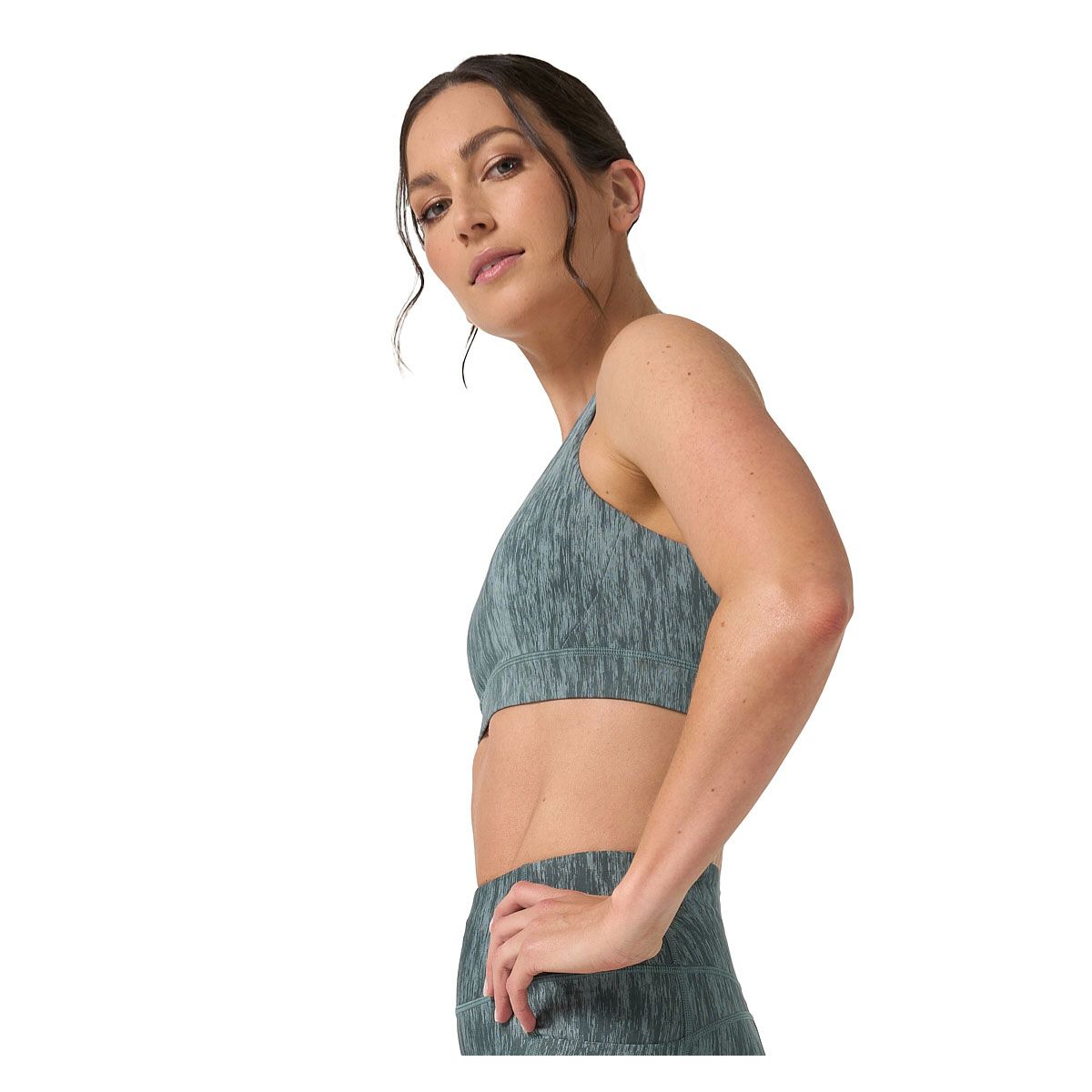 Ell/Voo Womens Kara Crop Sports Bra - Blue/Grey slider