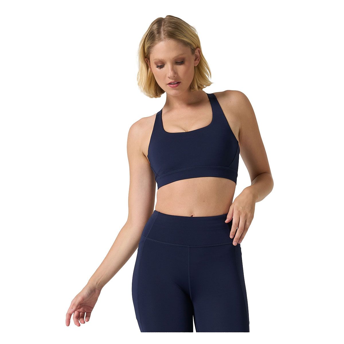 Ell/Voo Womens Kara Crop Sports Bra - Navy