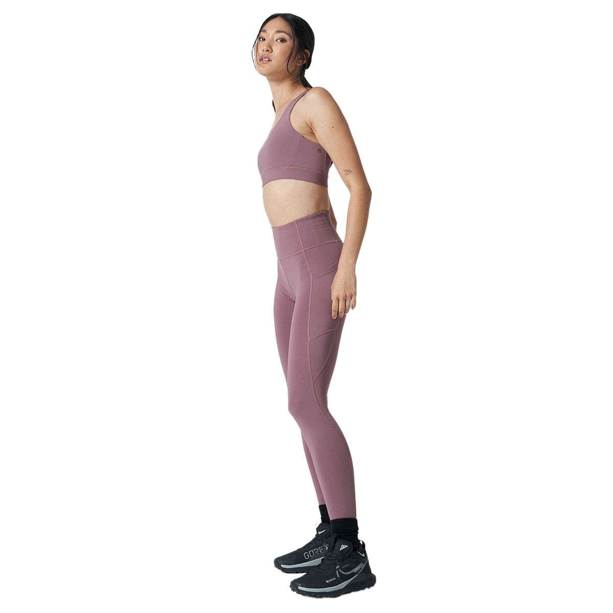 Ell/Voo Womens Kara High Rise 7/8 Pocket Tights - Pink slider