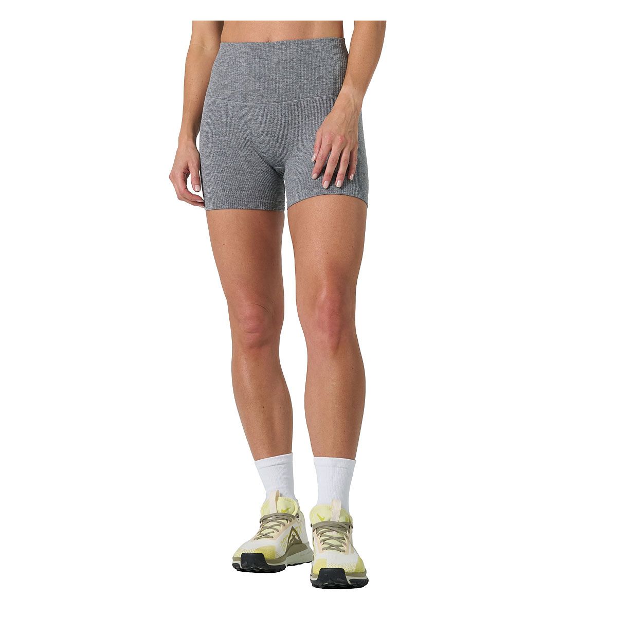 Ell/Voo Womens Reili Seam Free 5 Inch Tights - Grey Marle
