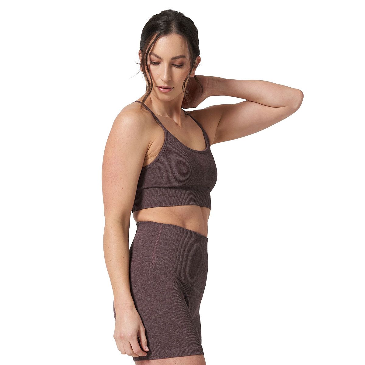 Ell/Voo Womens Reili Seam Free Crop Top - Sand slider