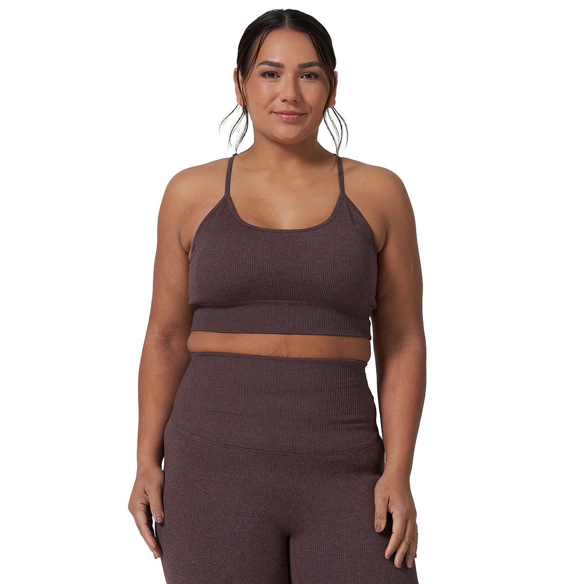 Ell/Voo Womens Reili Seam Free Crop Top Mauve XL/XXL - Mauve slider
