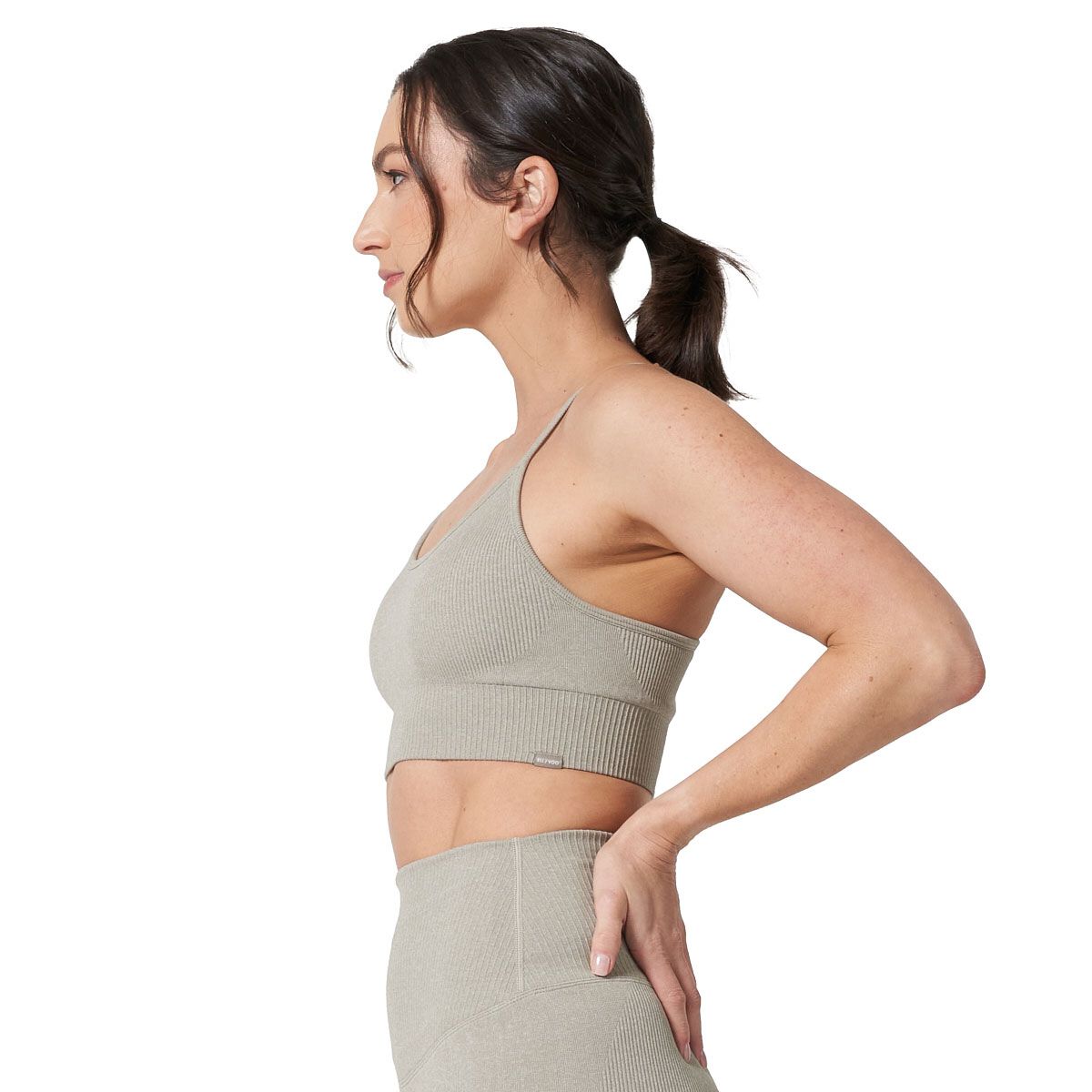 Ell/Voo Womens Reili Seam Free Crop Top - Sand slider