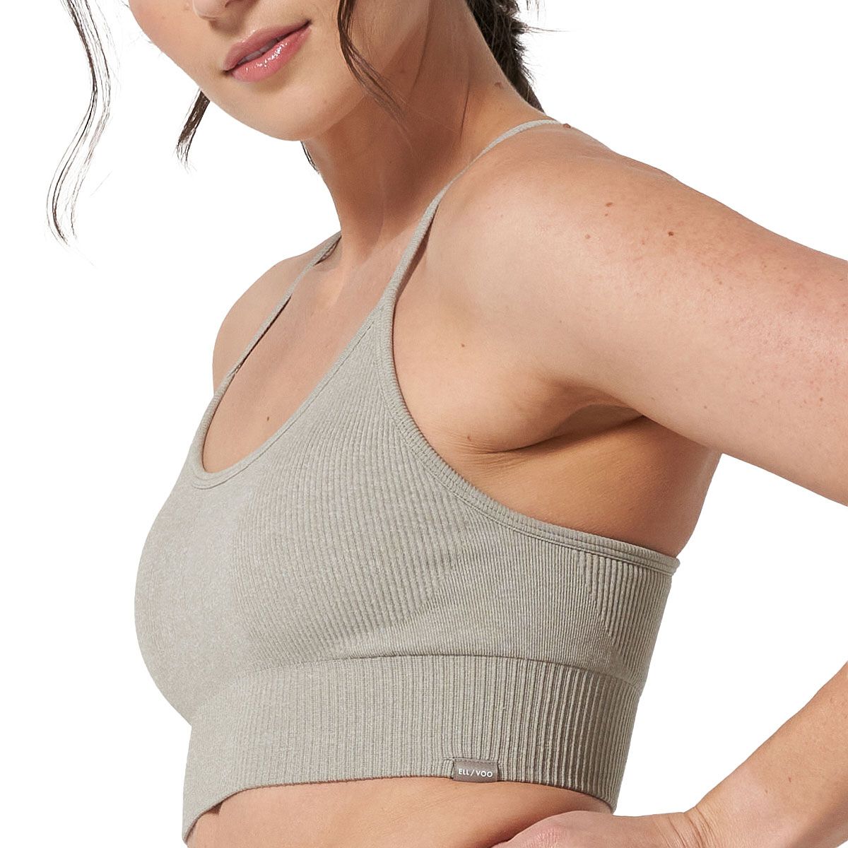 Ell/Voo Womens Reili Seam Free Crop Top - Sand slider