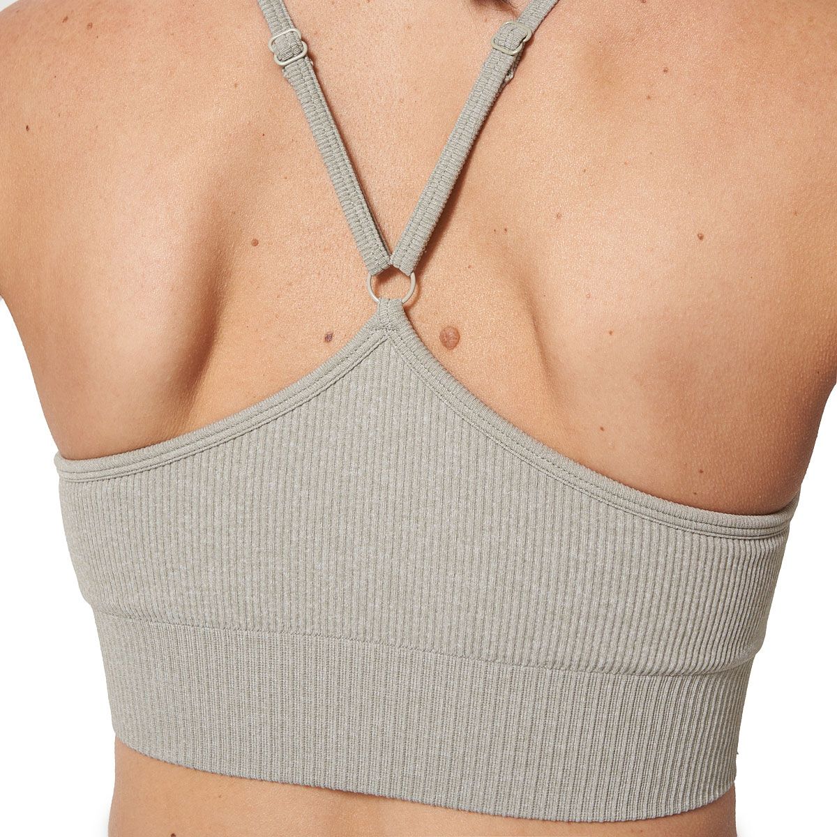 Ell/Voo Womens Reili Seam Free Crop Top - Sand slider