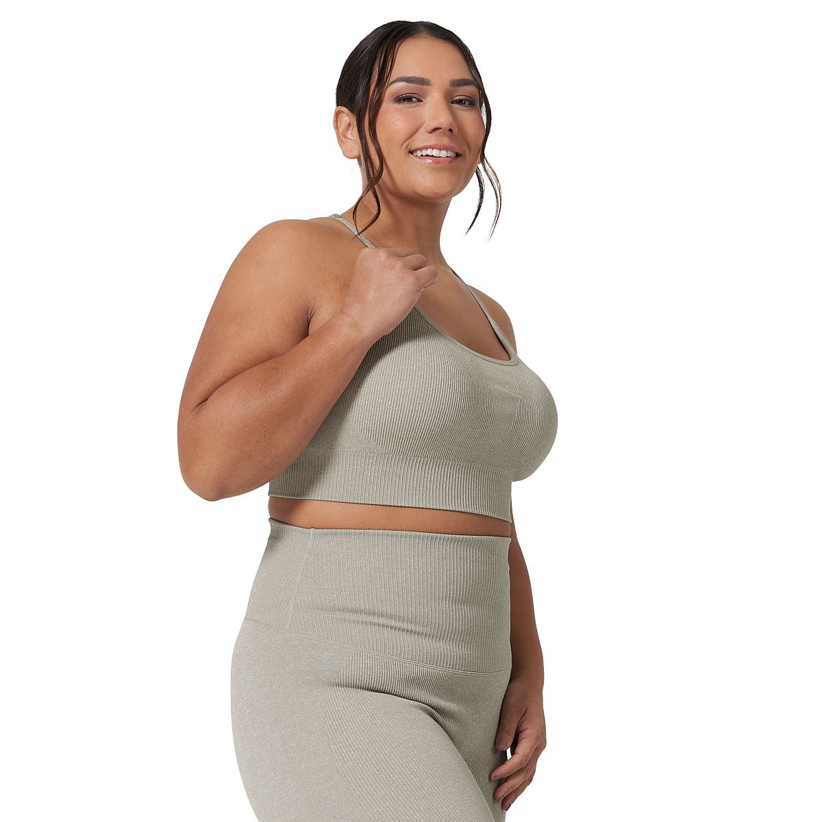 Ell/Voo Womens Reili Seam Free Crop Top Sand XL/XXL - Sand slider