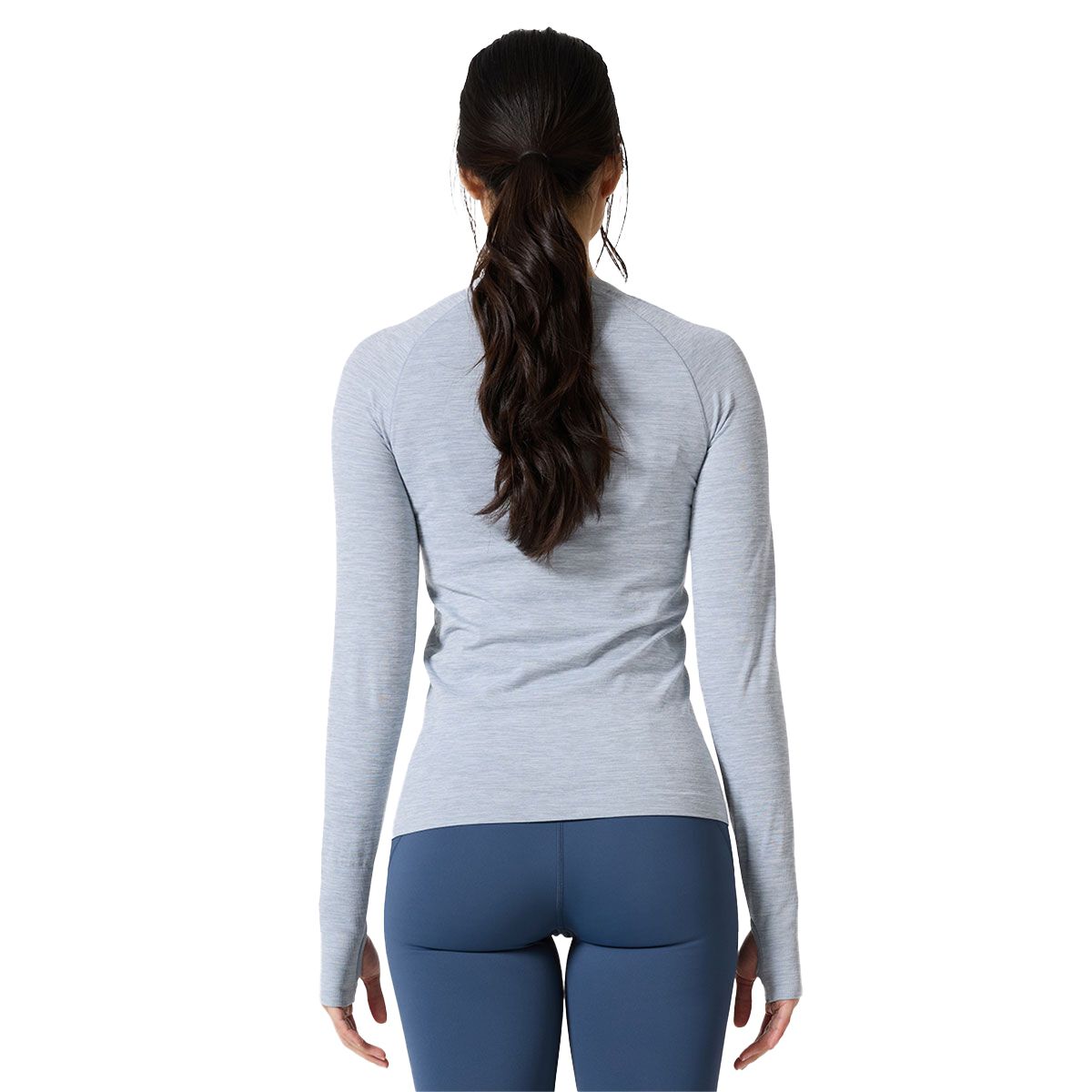 Ell/Voo Womens Reili Seam Free Long Sleeve Tee - Light Grey slider