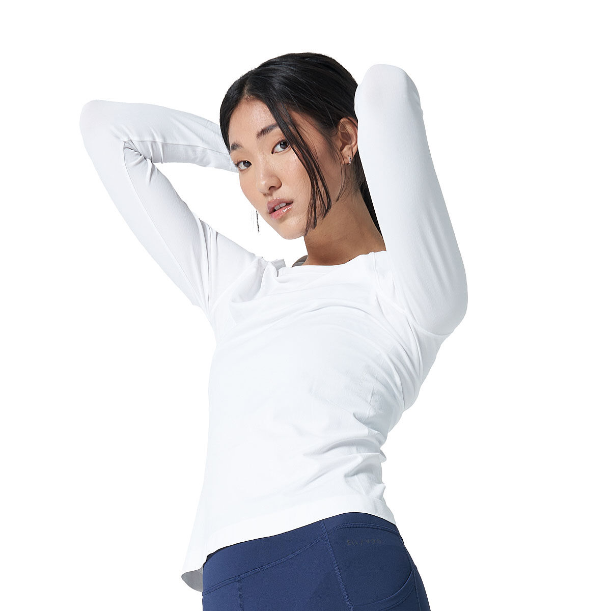 Ell/Voo Womens Reili Seam Free Long Sleeve Tee - White slider