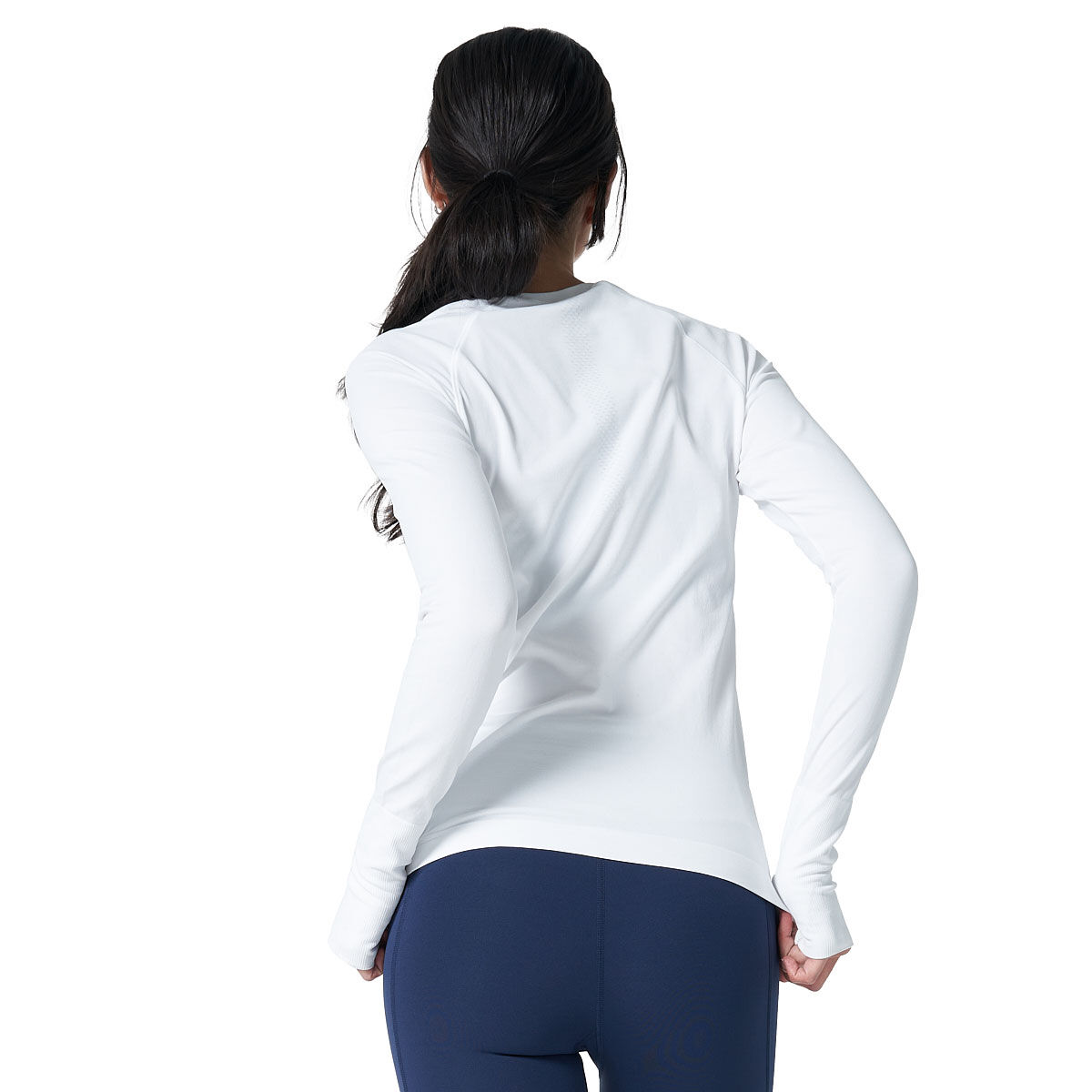 Ell/Voo Womens Reili Seam Free Long Sleeve Tee - White slider