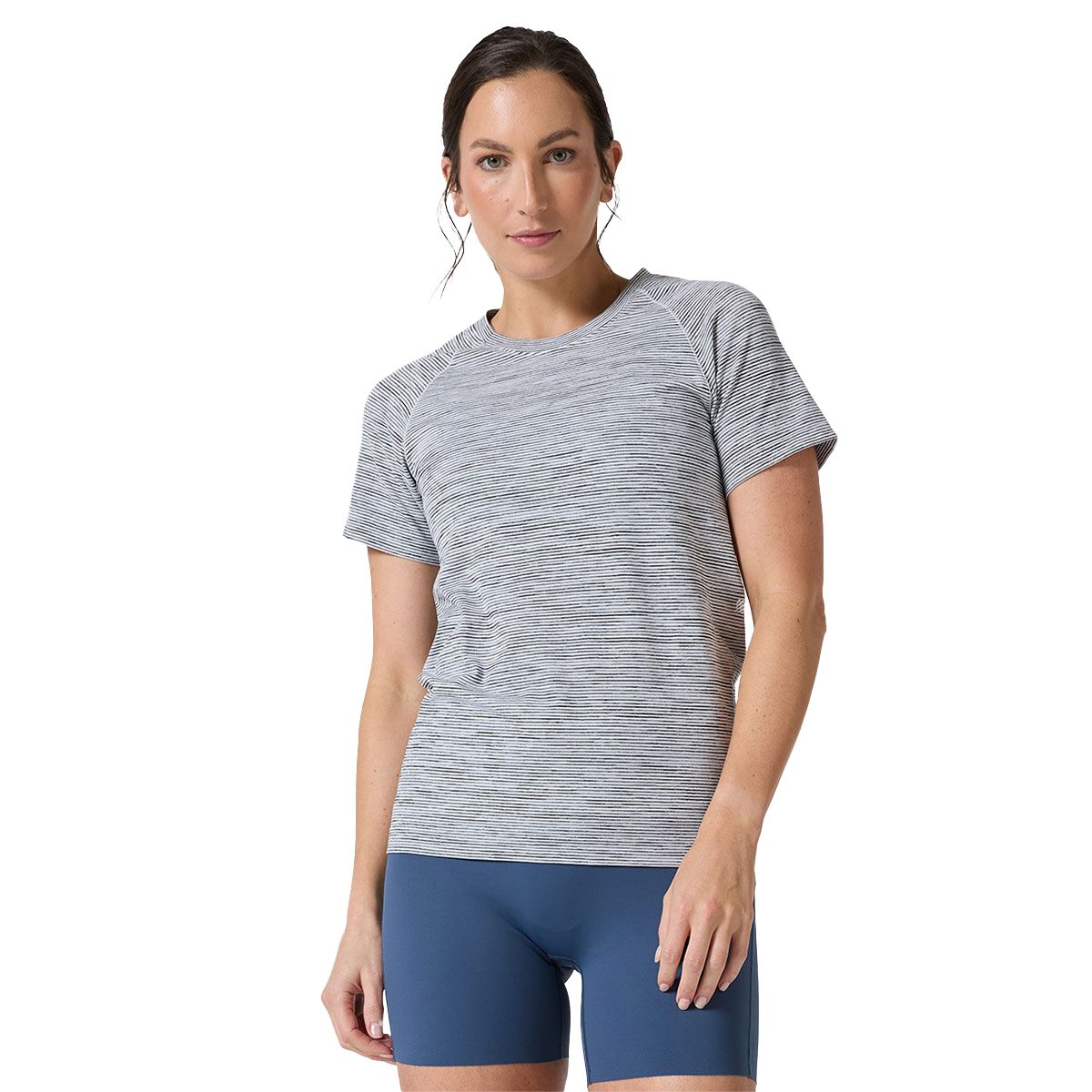 Ell/Voo Womens Reili Seam Free Tee - White/Grey slider