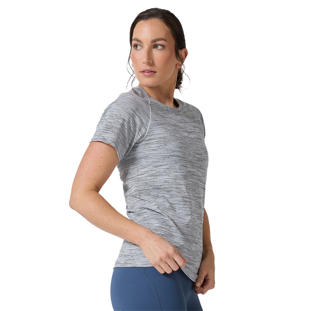 Ell/Voo Womens Reili Seam Free Tee - White/Grey slider