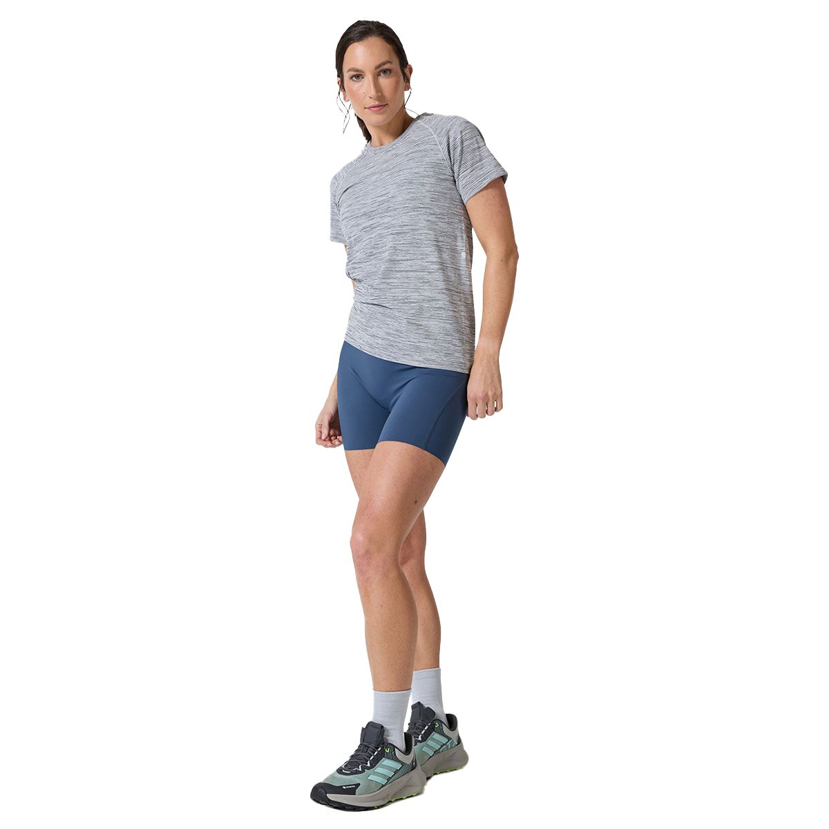 Ell/Voo Womens Reili Seam Free Tee - White/Grey slider