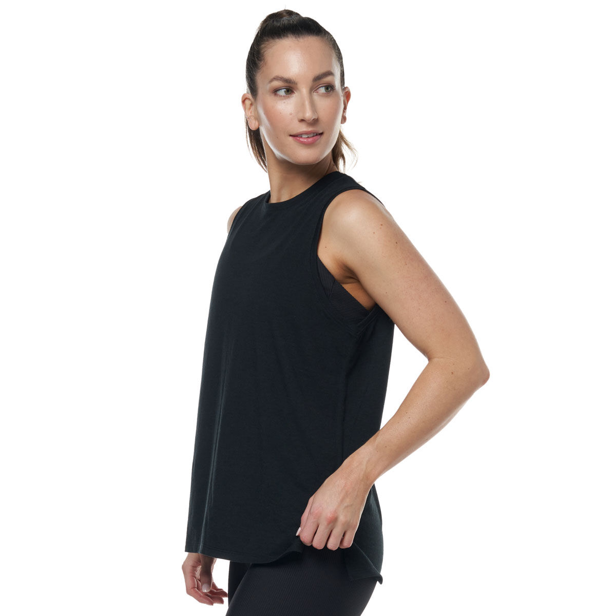 Ell/Voo Womens Trinity Muscle Tank - Black slider