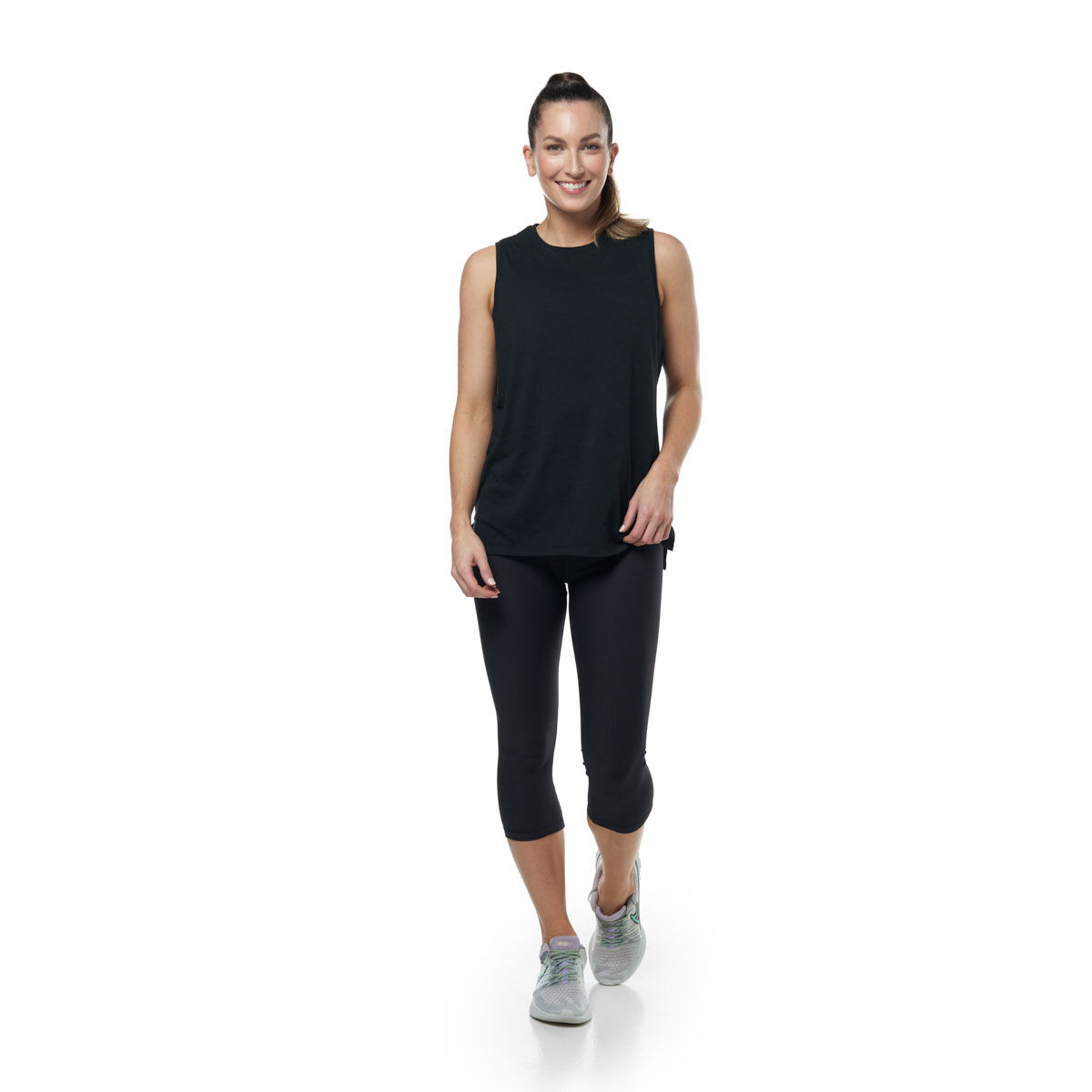 Ell/Voo Womens Trinity Muscle Tank - Black slider