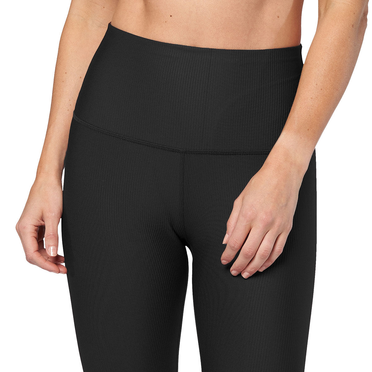 Ell/Voo Womens Trinity Ribbed 7/8 Tights Black XXS - Black slider