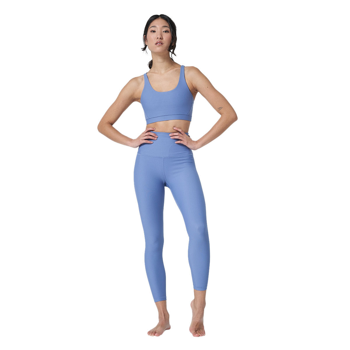 Ell/Voo Womens Trinity Ribbed 7/8 Tights - Blue slider