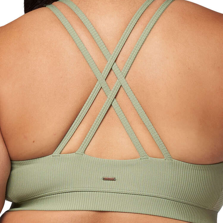 Ell/Voo Womens Trinity Ribbed Sports Bra Khaki L - Khaki slider