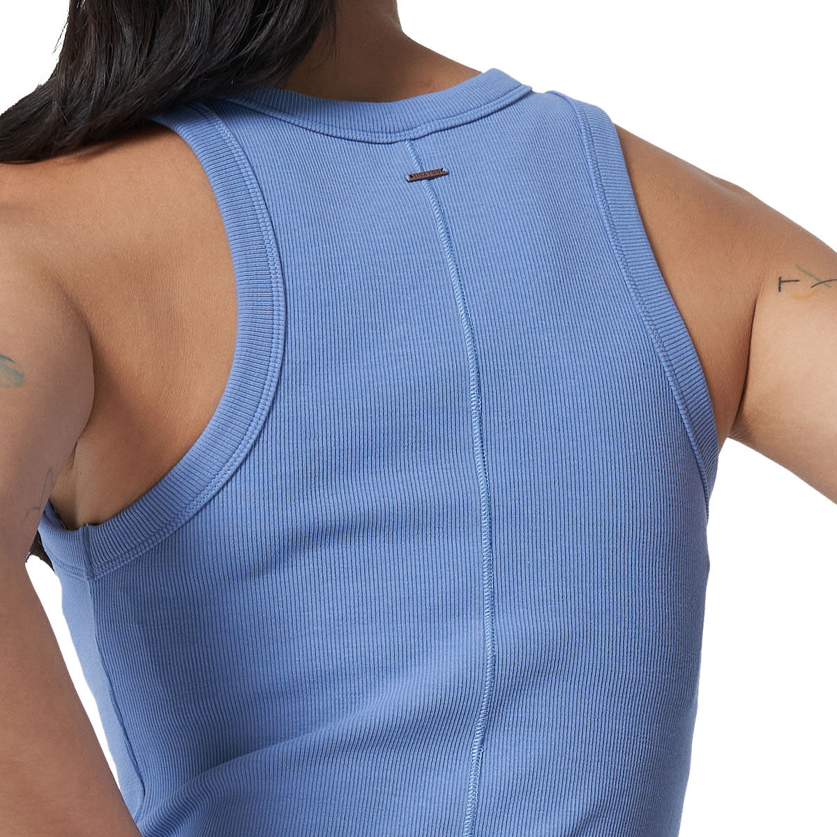 Ell/Voo Womens Trinity Ribbed Tank - Blue slider