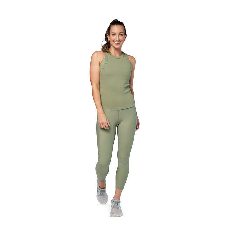 Ell/Voo Womens Trinity Ribbed Tank Khaki L - Khaki slider