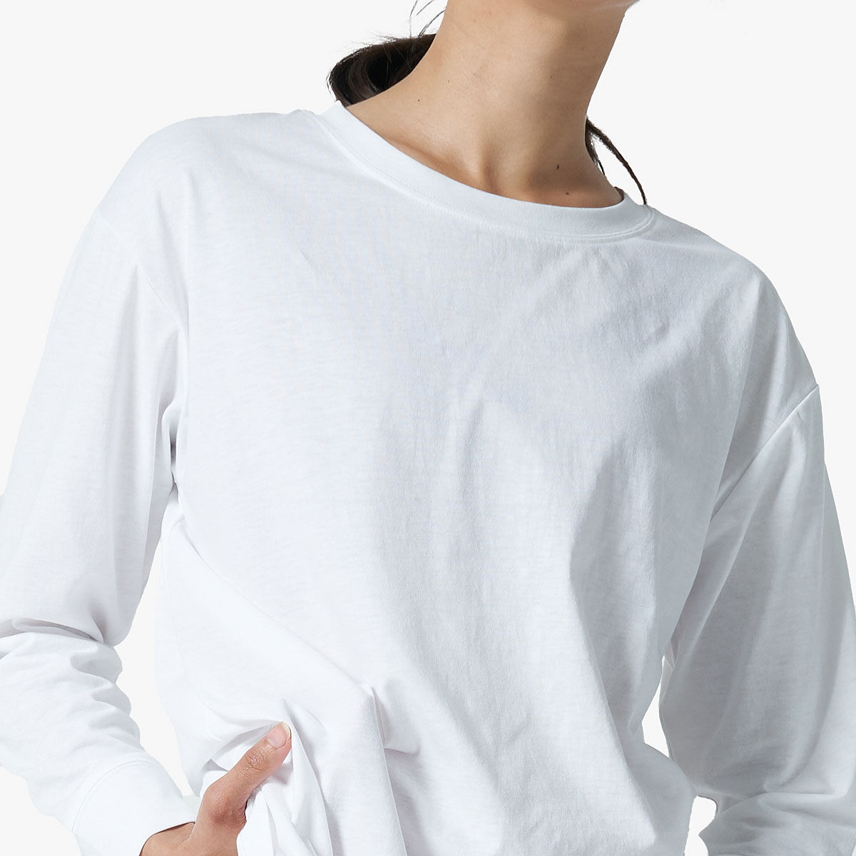 Ell/Voo Womens Vanessa Long Sleeve Tee - White slider