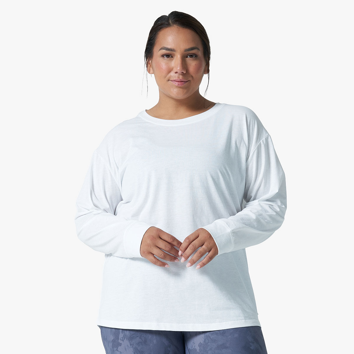 Ell/Voo Womens Vanessa Long Sleeve Tee - White slider