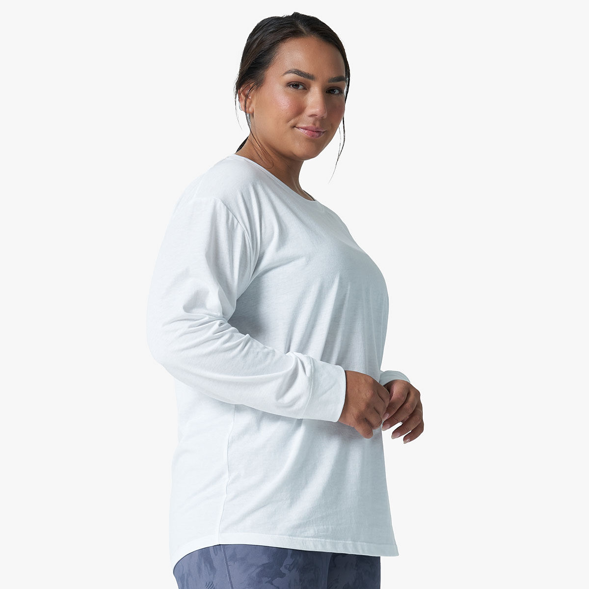 Ell/Voo Womens Vanessa Long Sleeve Tee - White slider