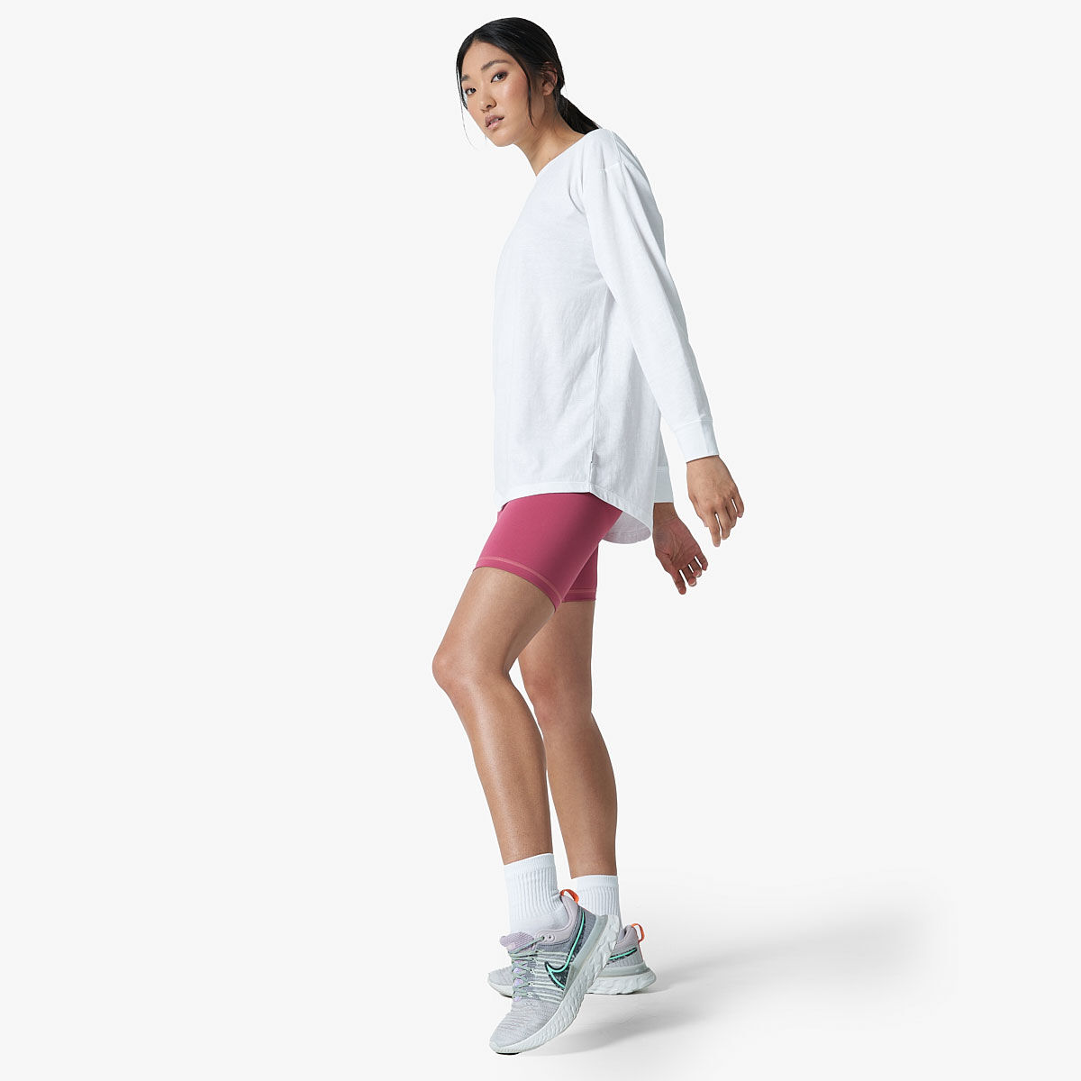 Ell/Voo Womens Vanessa Long Sleeve Tee - White slider