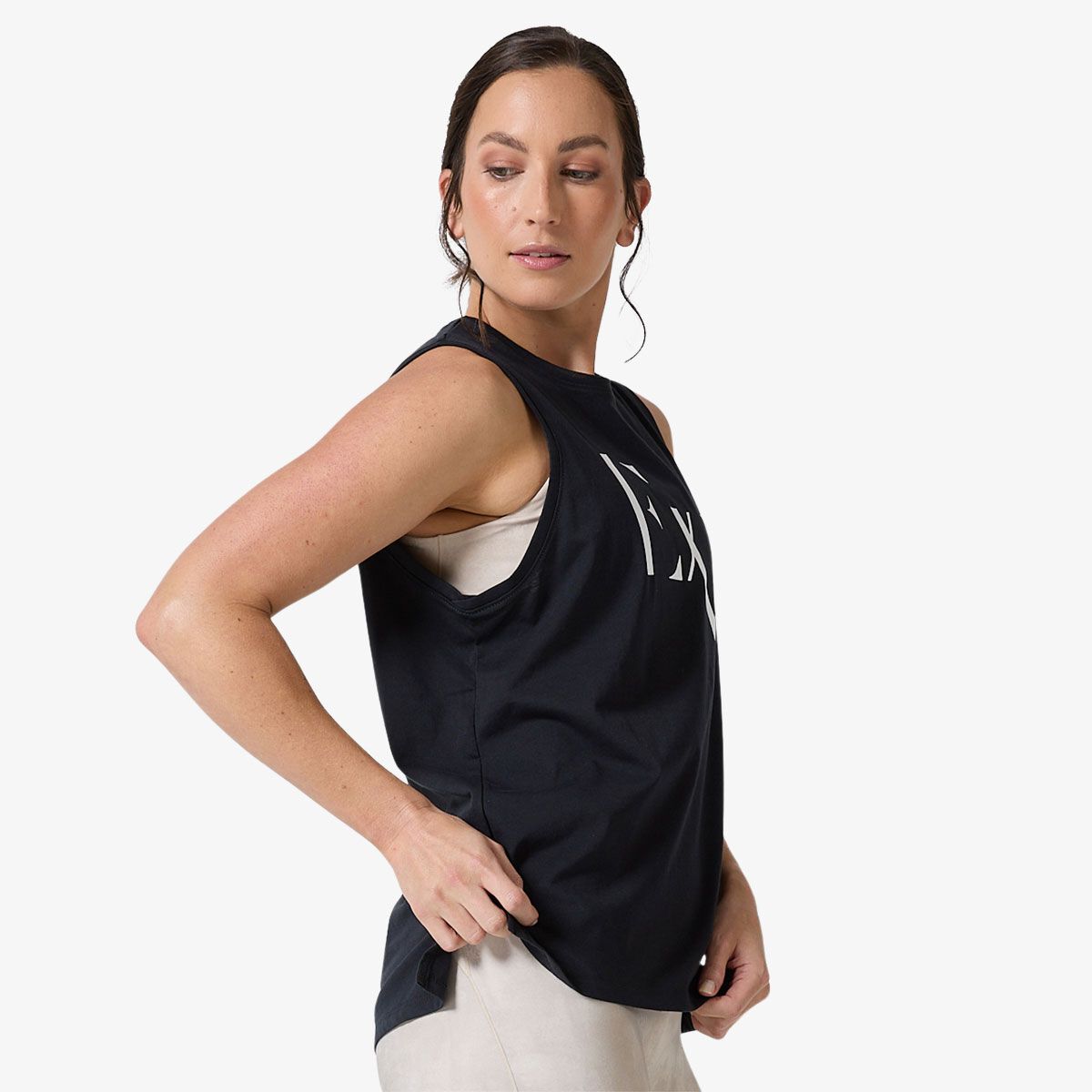 Ell/Voo Womens VT Taylor Muscle Tank - White marle slider