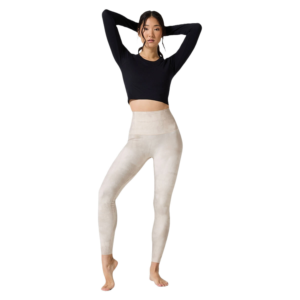 Ell/Voo Womens Yumi Seamfree Cropped Long Sleeve Tee Black XL / XXL - Black slider
