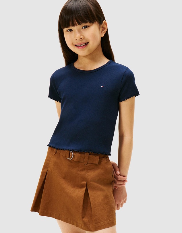 Essential Rib Top SS - Kids - Dark Night Navy