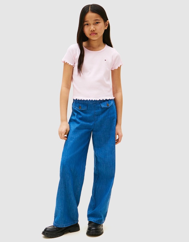 Essential Rib Top SS - Teens - Light Pink