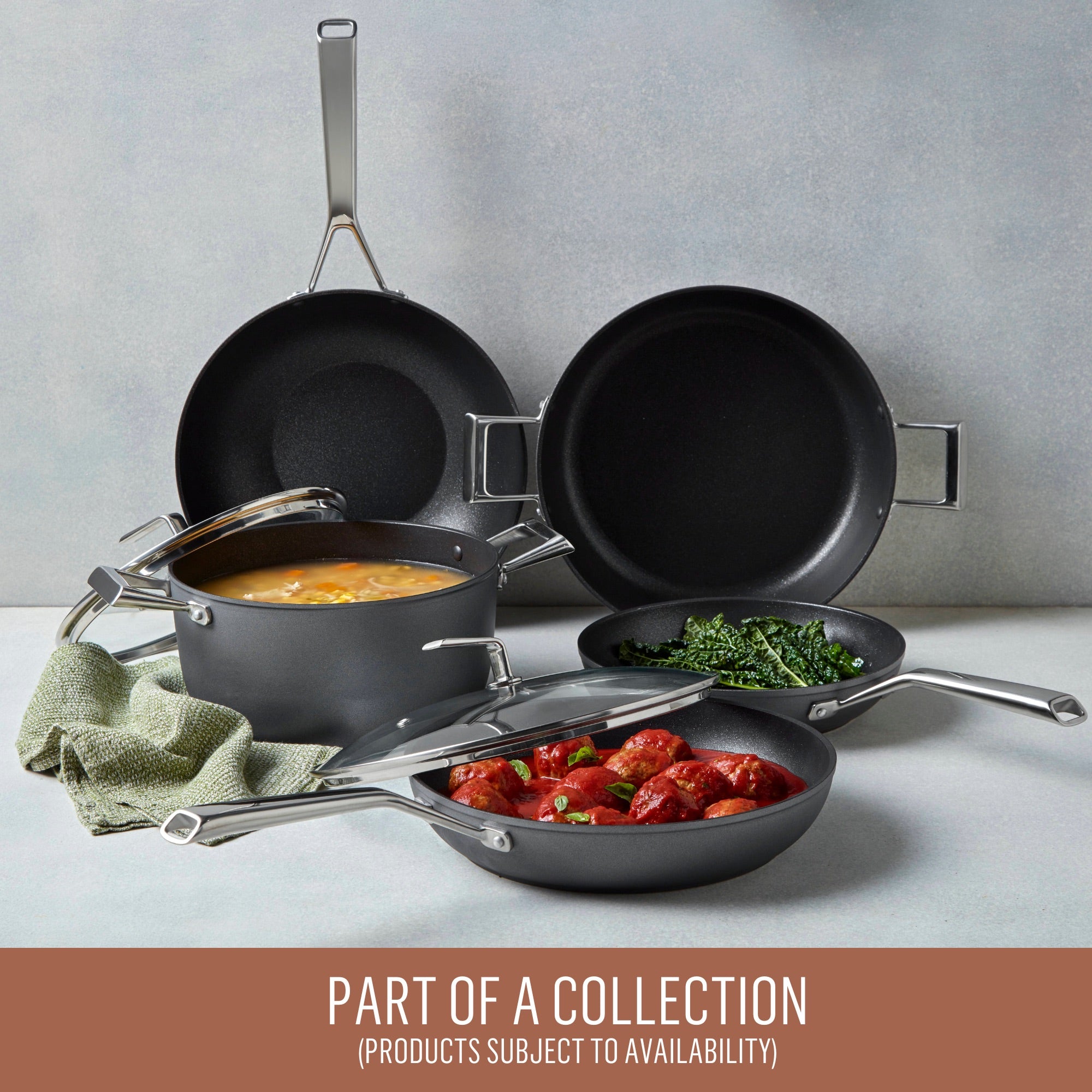 Essteele Per Bellezza Nonstick Induction 5 Piece Cookware Set Grey slider