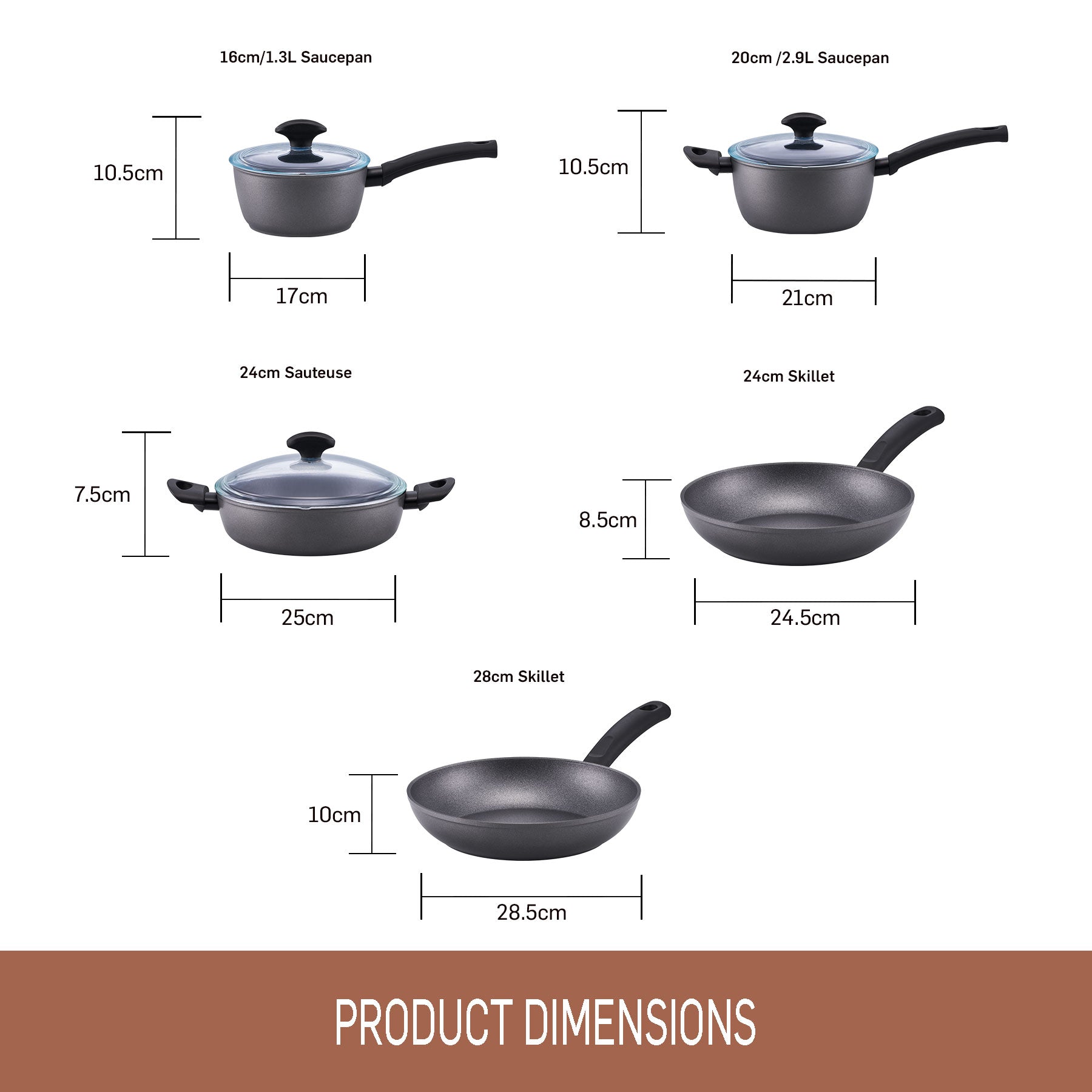 Essteele Per Benessere Ceramic Nonstick Induction 5 Piece Cookware Set slider