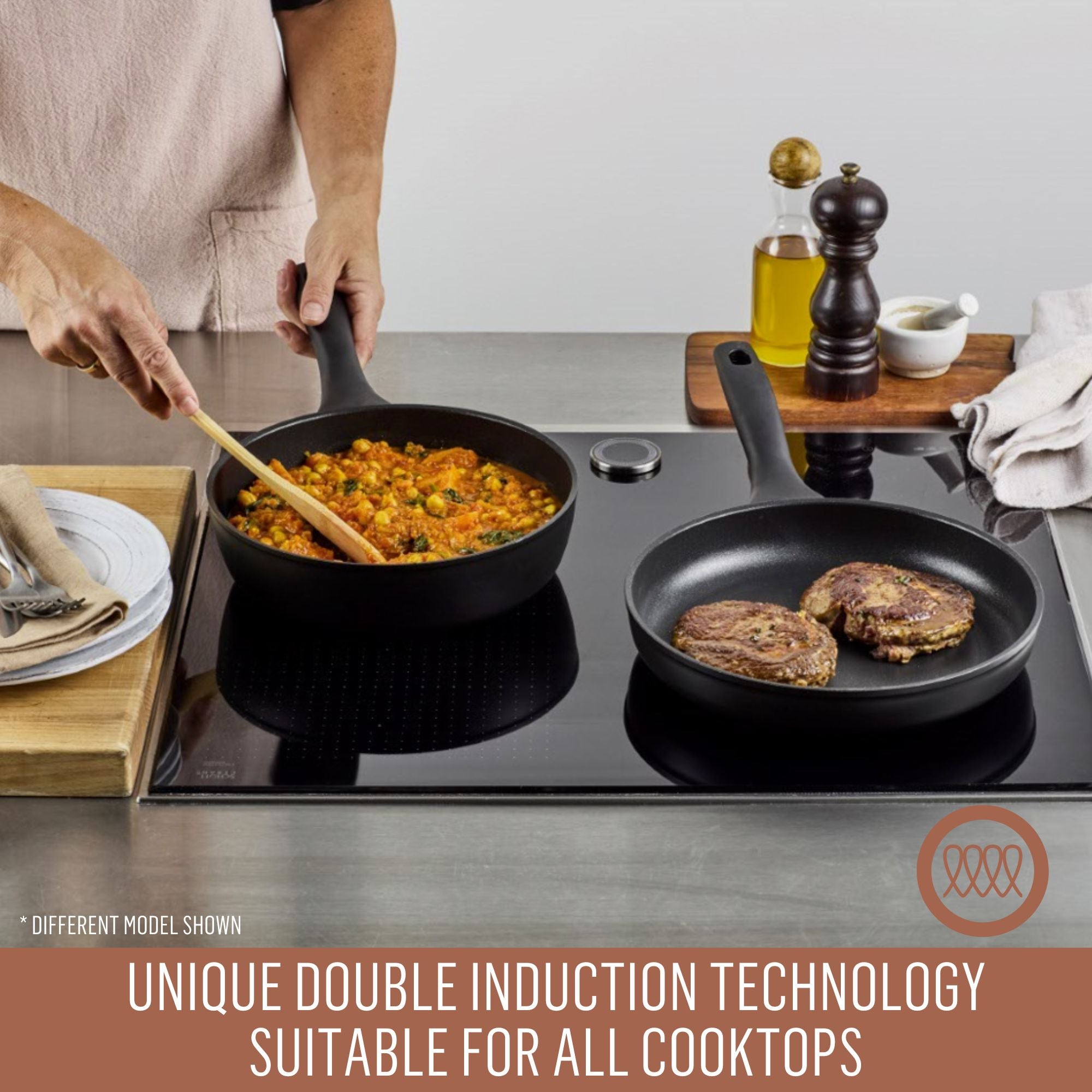 Essteele Per Domani Nonstick Induction 3 Piece Essentials Cookware Set slider