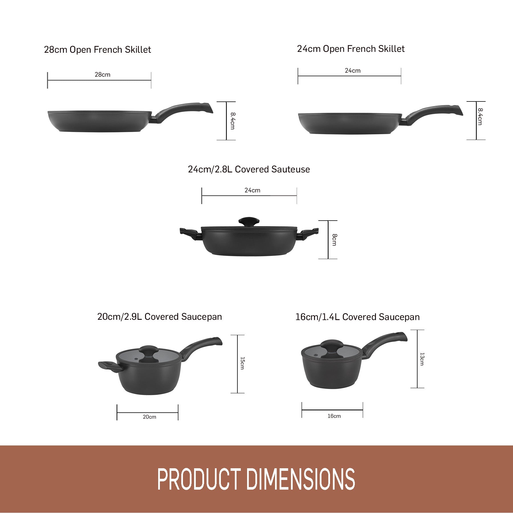 Essteele Per Salute Nonstick Induction 5 Piece Cookware Set slider