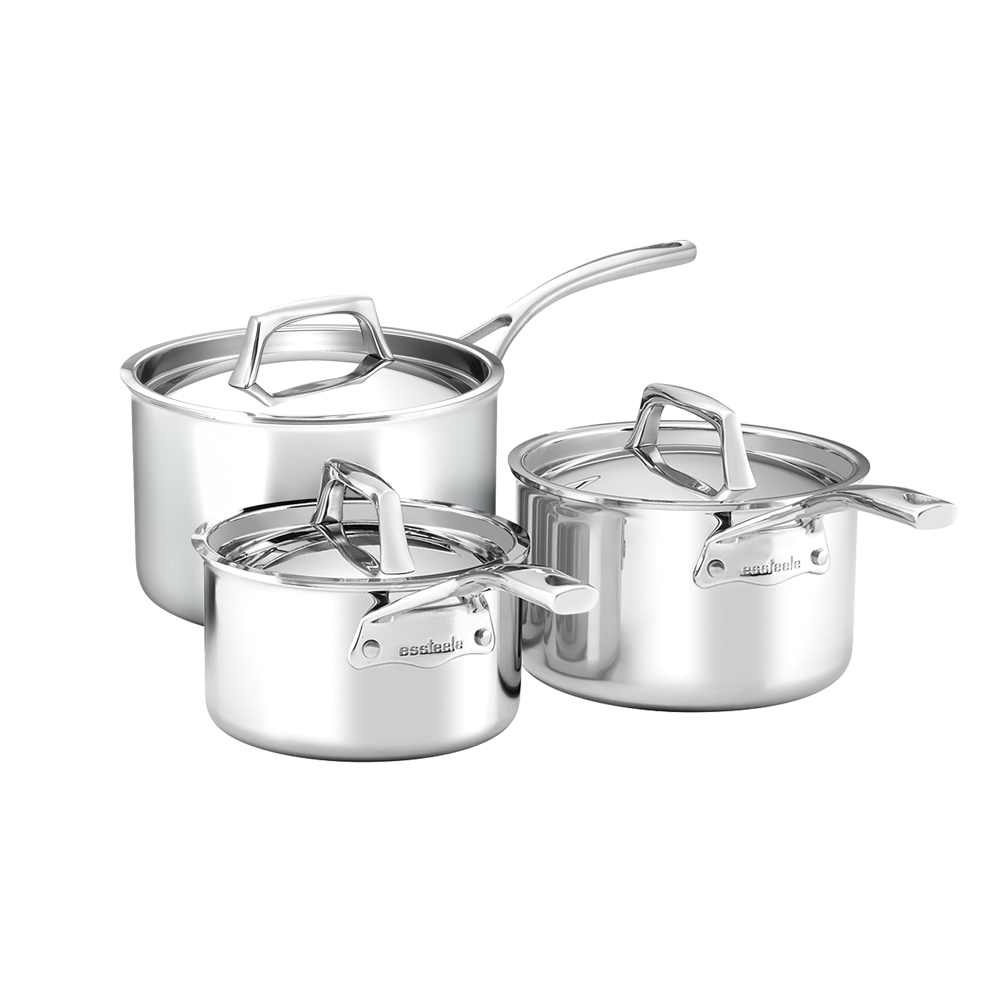 Essteele Per Sempre Clad Stainless Steel Induction 3 Piece Covered Saucepan Set slider