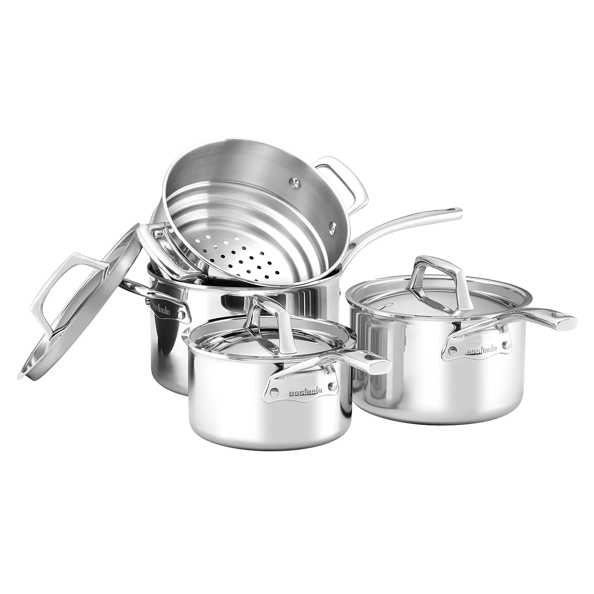 Essteele Per Sempre Clad Stainless Steel Induction 4 Piece Cookware Set slider