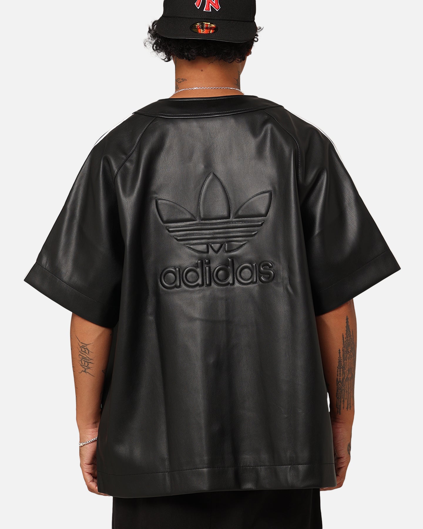 Faux Leather Adicolour 3-Stripes Baseball T-Shirt slider