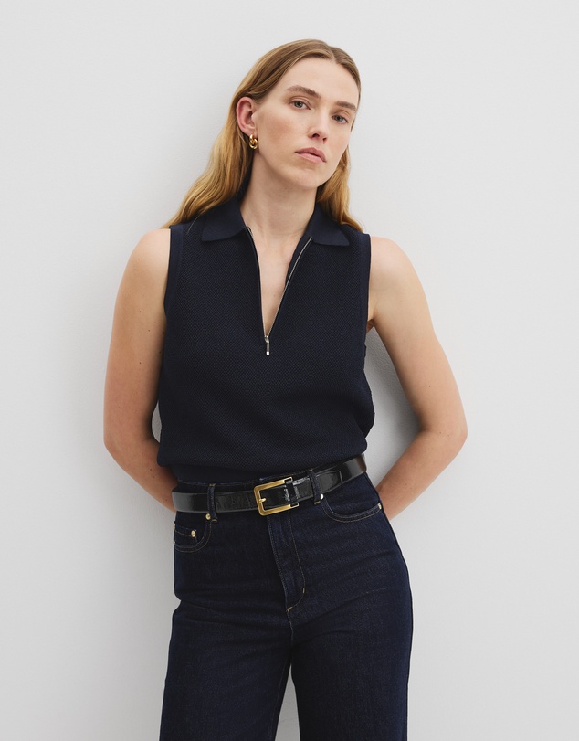 Fine Mesh Knit Tank - Twilight