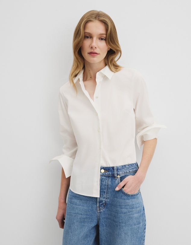 Fitted Poplin Shirt - Antique White