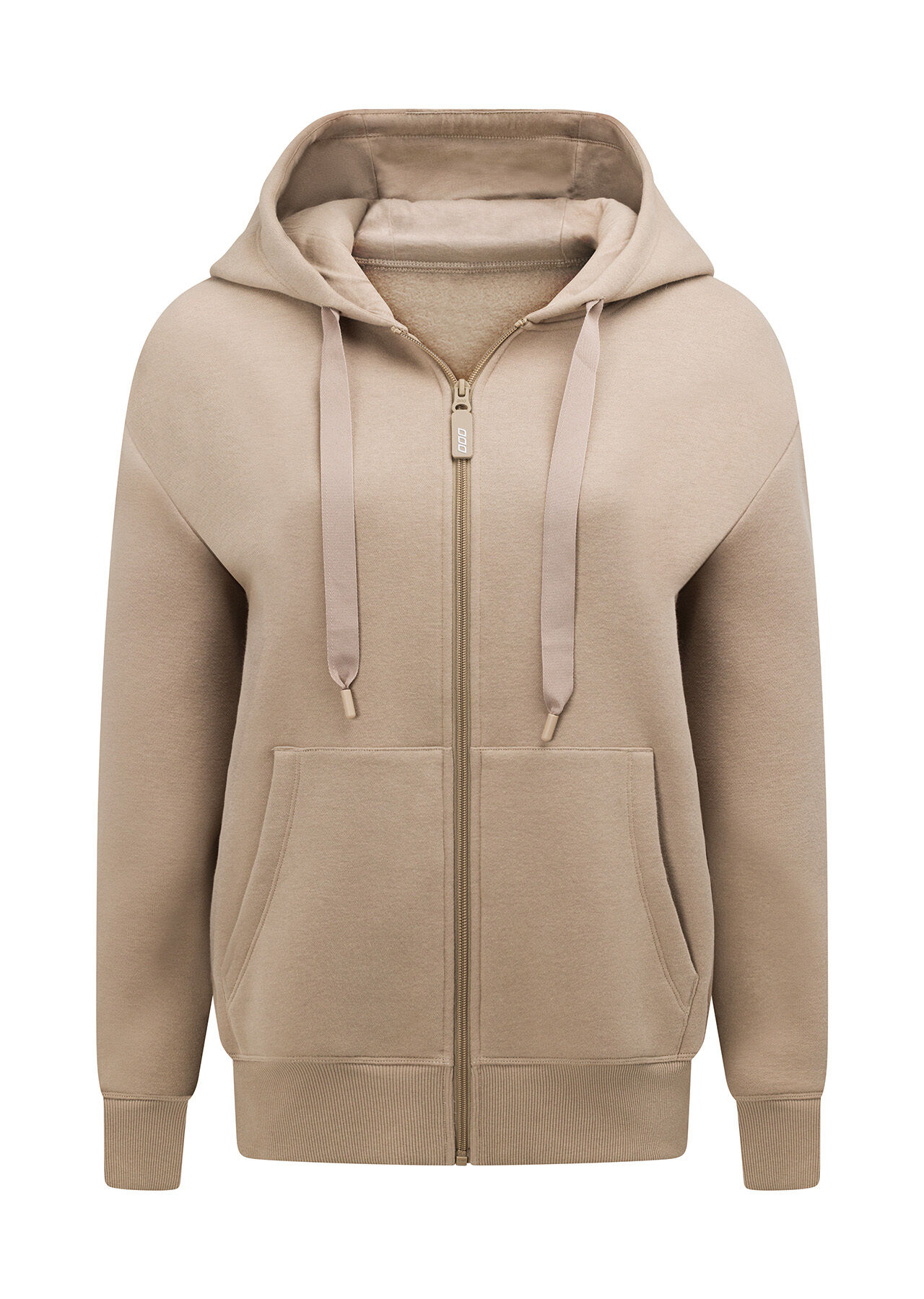 Fleece Zip Through Hoodie - Dark Off White slider