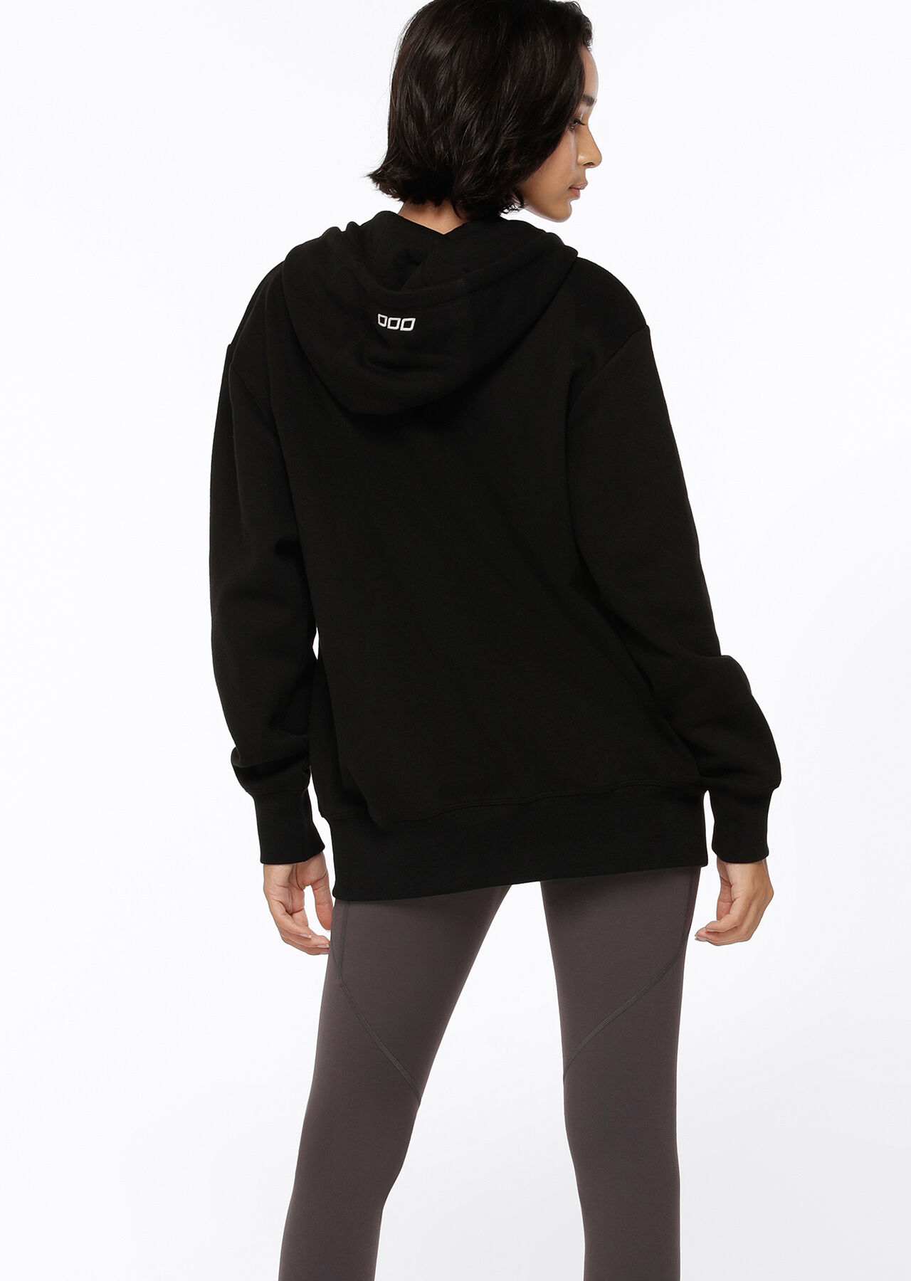 Fleece Zip Thru Hoodie - Dark Off White slider