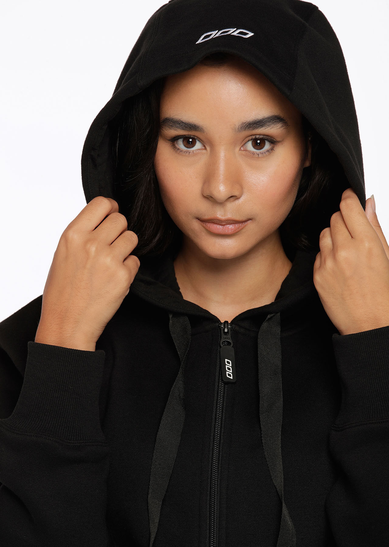 Fleece Zip Thru Hoodie - Dark Off White slider