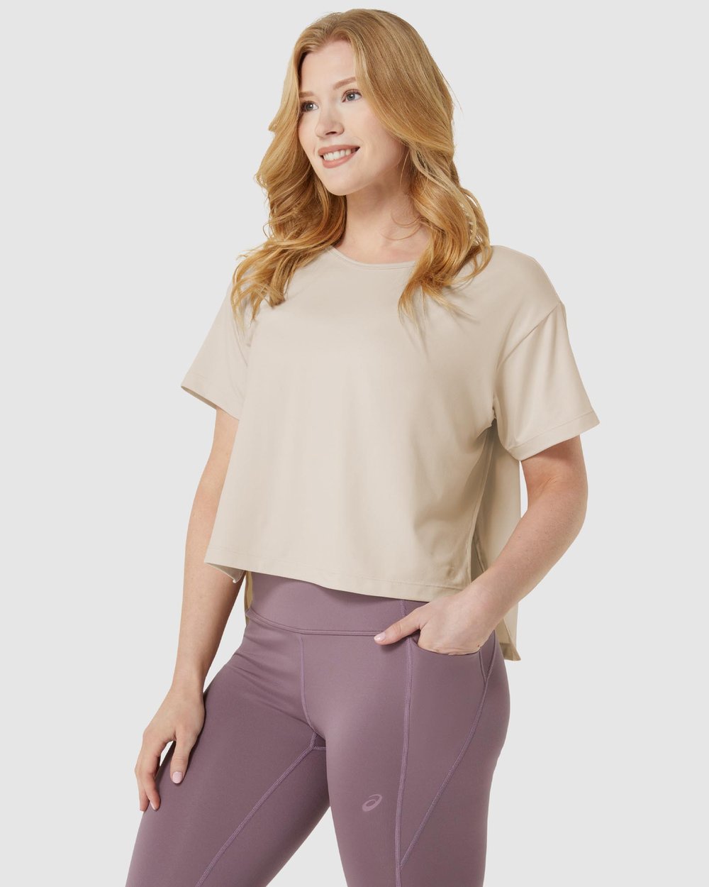 Flex Stretch Short Sleeve Top - Women's - Oatmeal slider