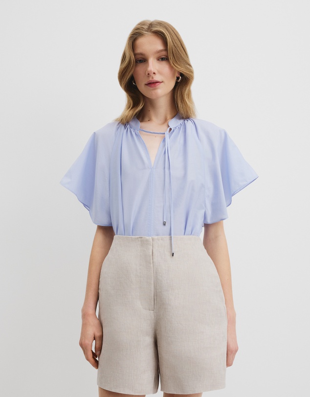 Flutter Sleeve Blouse - Ice Blue