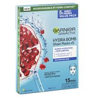 Garnier Hydrabomb Hyaluronic Acid + Pomegranate Sheet Mask 5 Pack Online Only slider