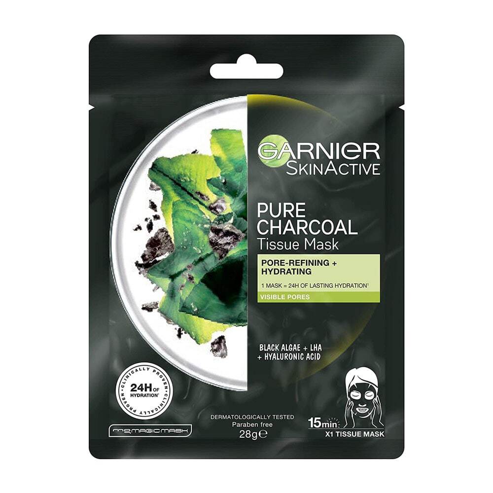 Garnier Pure Charcoal Hyaluronic Acid + Black Algae Sheet Mask 28g slider